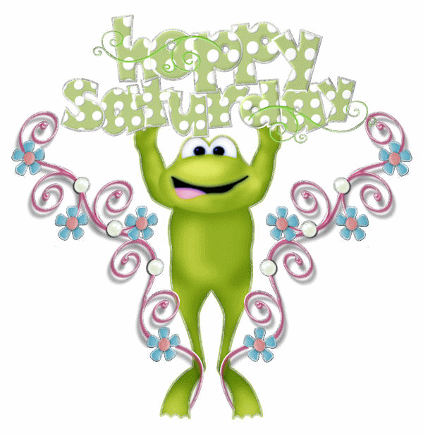 Green Frog Graphic Happy Saturday