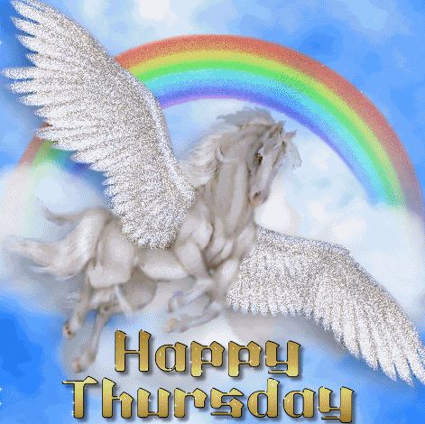 Rainbow Horse Happy Thursday Graphic