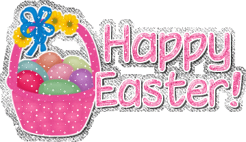 Pink Colored Happy Easter Graphic