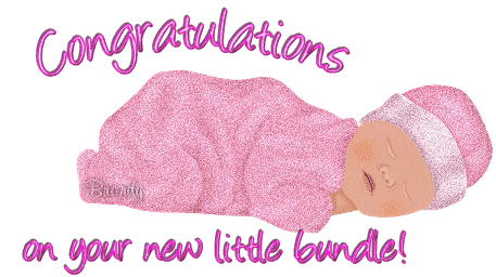 Congratulations With Glittering Baby Graphic