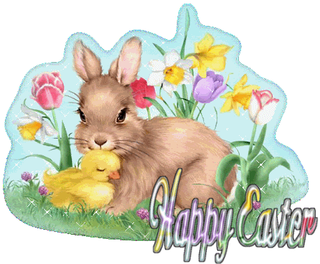 Flashy happy easter graphic