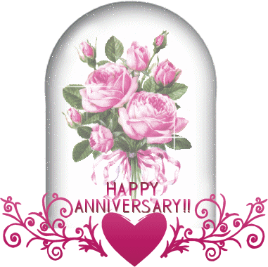 Happy Anniversary With Flowers Graphic