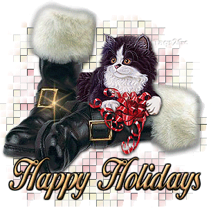 happy holiday with pussy cat