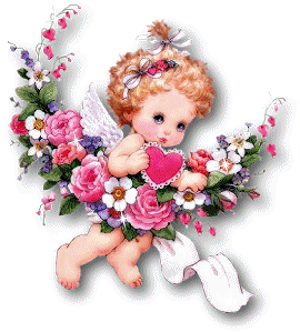 Baby Angel Girl With Flowers