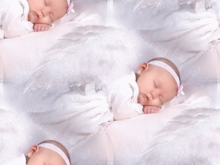 Cute Baby Girl Sleep In White Dress