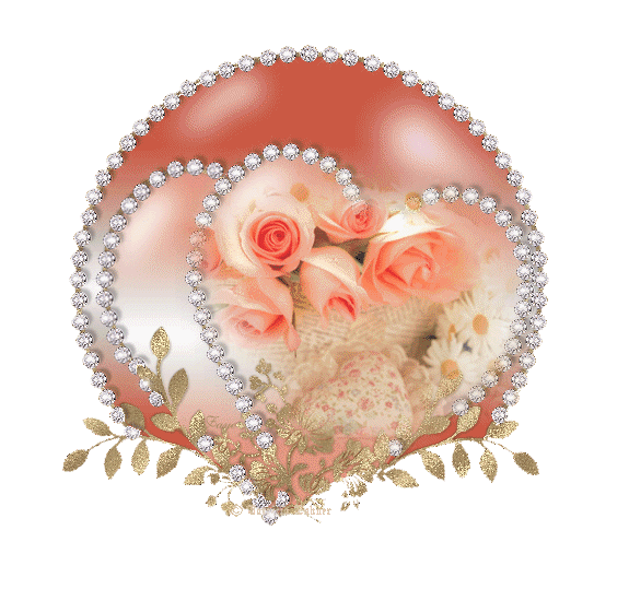 Glittering Heart With Roses