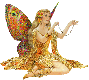 Golden Butterfly Fairy With Golden Necklace