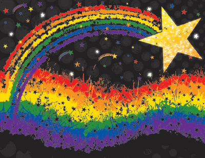 Star And Rainbow Glitter Image
