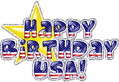 Wishing USA Happy Birthday Glitter