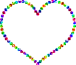 Rainbow Glitter Dots Heart