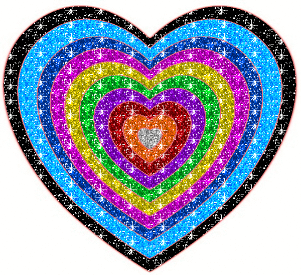 Rainbow Glittering Heart