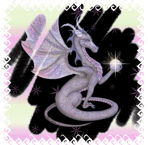 Pink Silver Colour Dragon Graphic