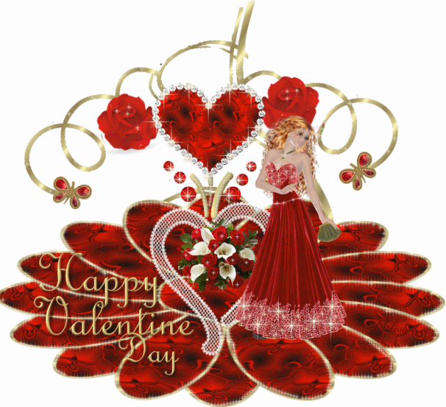Glitter Red Happy Valentine Day