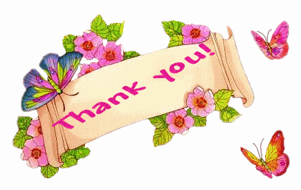 Graphic Butterflies Flowers Thank You