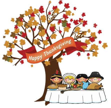 Happy Thanksgiving Tree Graphic