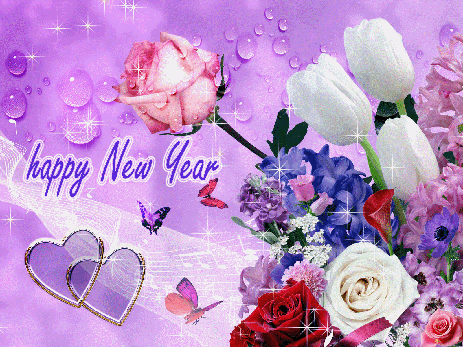 Happy New Year Glitters, GIF, Images