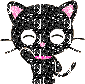 Glittering Cute Black Kitty
