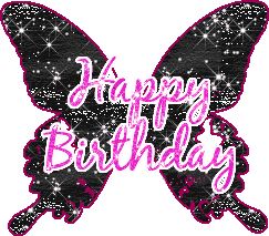 Happy Birthday Butterfly Glitter