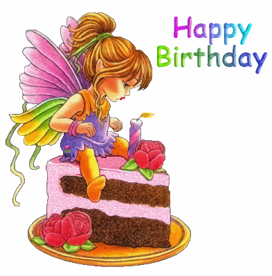 Happy Birthday Cake Glitter Image