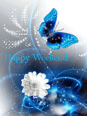 Happy Weekend Butterfly Graphic