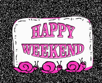 Happy Weekend Pink Snails Sparkle Glitter