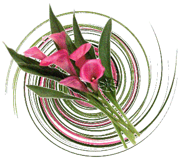 Pink Flowers - Glitter
