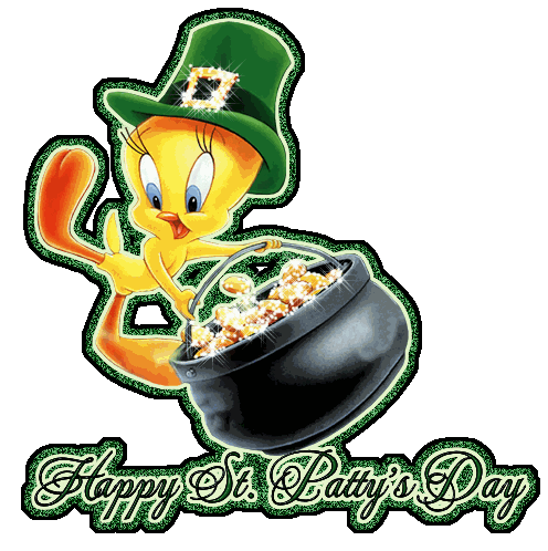 Happy St. Patrick’s Day wishes from tweety glitter image