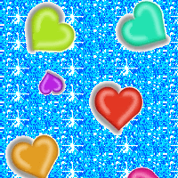 Twinkling Colourful Hearts Graphic