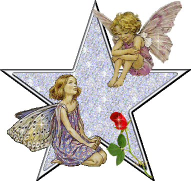 Two Angels With Glittering Star